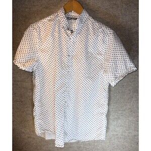 CACTUS MAN Ricky Singh Size L White Floral Button Up Short Sleeve Shirt Men's